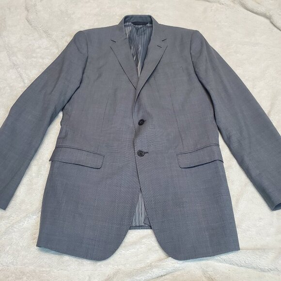 Banana Republic Gray Wool Classic Office Single Breasted‎ Suit Jacket Blazer 42L - Picture 1 of 9